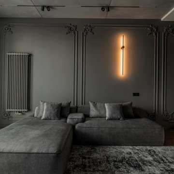 Dark grey living room