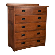 Mission Quarter Sawn Oak 6 Drawer Dresser, Golden Brown