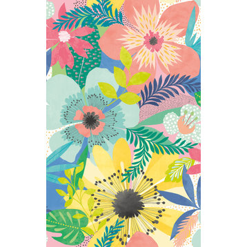 Janis Pastel Floral Riot Wallpaper, Swatch