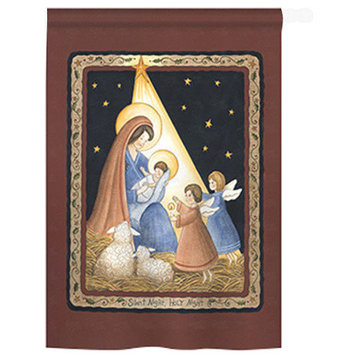 Nativity The Lord Is Born 2-Sided Vertical Impression House Flag