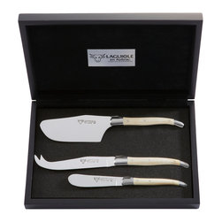 Laguiole Cheese Knives - Cow Bone Handles - Serving Utensils
