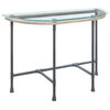 Brantley Sofa Table, Clear Glass and Sandy Gray Finish