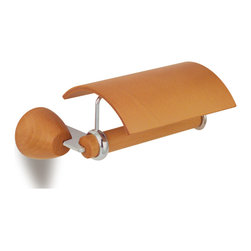 Secret Bath - Secret Bath, Toilet Paper Holder With Lid, Wood-Chrome, Testa Collection - Toilet Paper Holders