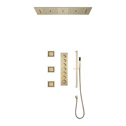 LED Mist Shower System With Hand Shower, Style A - Remote Control Light - Showerheads And Body Sprays