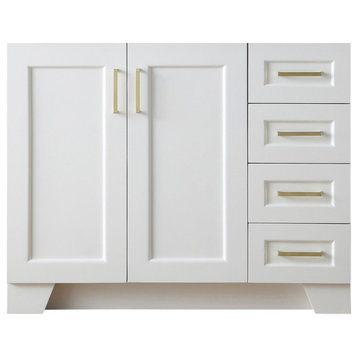 Ariel Q043S-L-BC Taylor 42" Single Wood Vanity Cabinet - White