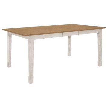 Coaster Kirby Wood Dining Table with Butterfly Leaf Natural and Rustic Off White