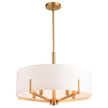 Surrey 22" 5 Light Chandelier Natural Brass