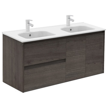 Ambra 120 Double Complete Vanity Unit, Samara Ash, Without Mirror
