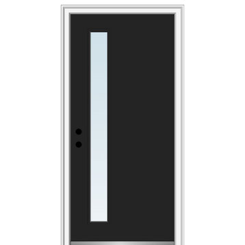 32 in.x80 in. 1 Lite Clear Right-Hand Inswing Painted Fiberglass Smooth Door