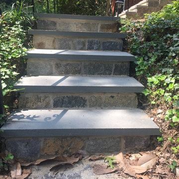 2 Inch Thermal Cut Flagstone Walkway in Silver Spring MD with Iron Railing