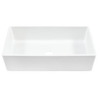 Austen Crisp White Fireclay 36" Single Bowl Farmhouse Undermount Kitchen Sink