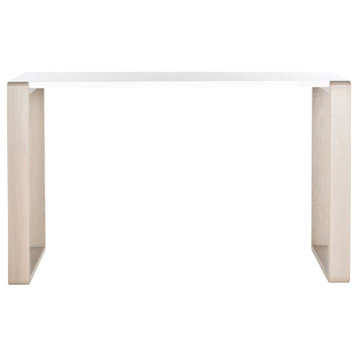 Manalo Mid Century Scandinavian Lacquer Console Table White/Gray