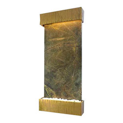 BluWorld - Bluworld Large Nojoqui Falls Classic Quarry Green Marble Fountain, Copper - Indoor Fountains