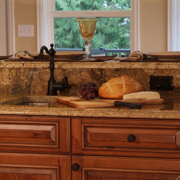 Traditional Kitchen with Paneled Refrigerator