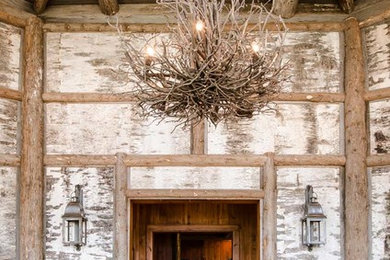 Inspiration for a mid-sized rustic dining room remodel in Other
