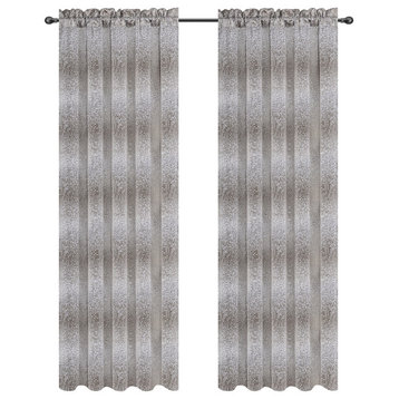 Jacquard Metro Drapery Curtain Panels, Natural, 50"x84", Set of 2