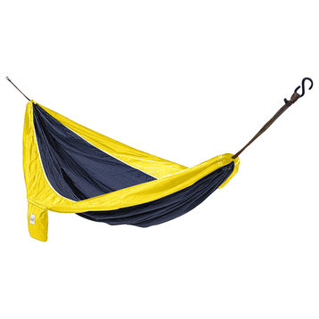 Hammaka Parachute Silk Hammock,Navy Blue and Yellow