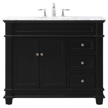 Elegant Decor VF50042BK 42" Single Bathroom Vanity Set, Black