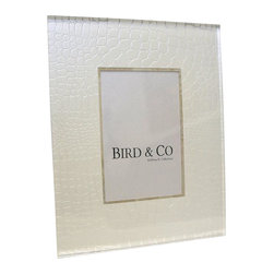 Belle & June - White Crocodile Lucite Photo Frame - Picture Frames