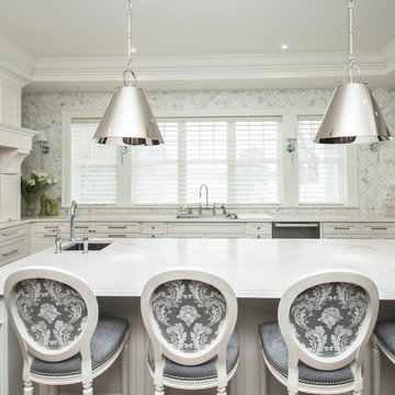 Beautiful White on White decorated kitchen