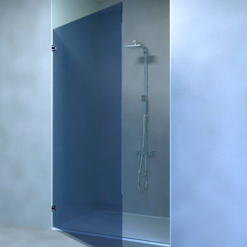 porte mur-glace sans profil - ouverture droite ou gauche