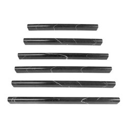 Polished Nero Marquina Black Marble Bullnose Pencil Molding - Home Accessories & Decor
