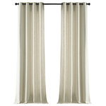 Half Price Drapes - Barley Grommet Heavy FauxLinen Curtain Single Panel, 50"x120" - Glamour of Linen is s captured in this concise collection featuring a stunning linen blend with a luxurious body, supple handle, and a handsome linen weave. Rich in texture these Faux Linen Solid Curtains are gracefully crafted. Woven from sturdy polyester & linen for the perfect weave and fall.