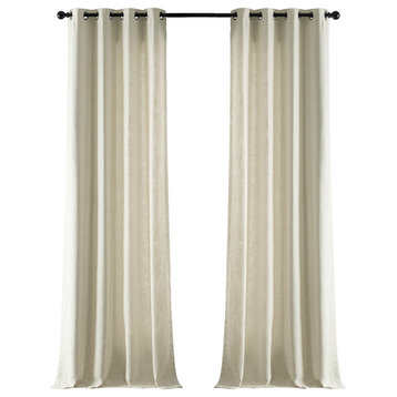 Barley Grommet Heavy FauxLinen Curtain Single Panel, 50"x120"