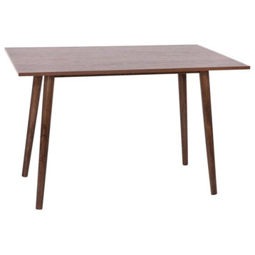 Hatfield 47"Mid-Century Modern Wood Dining Table-Dark Walnut