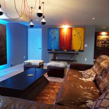 Striking Feature: Backlit Rockery Graphic by a Living Room Designer