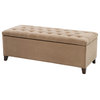 Madison Park Shandra Upholstered Soft Close Storage Bench, Sand Taupe