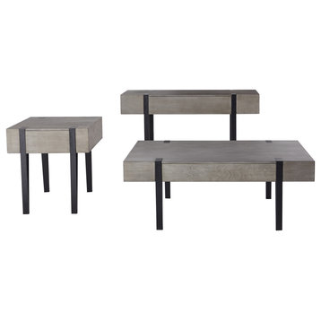Carter 3PC Occasional Table Collection, Gray
