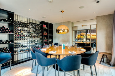 Inspiration for a modern wine cellar remodel in Other