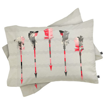 Deny Designs Iveta Abolina Coral Feathers Pillow Shams, Queen