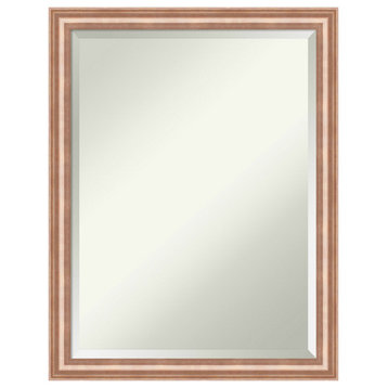 Harmony Rose Gold Beveled Wood Wall Mirror 20.5 x 26.5 in.