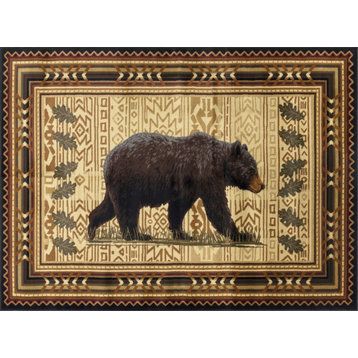 Cabin Life CBL3010 Black 5 ft. 3 in. x 7 ft. 3 in. Lodge Area Rug