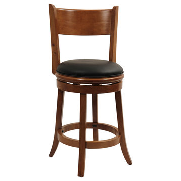 Palmetto Swivel Stool, 24" Counter Height, Fruitwood