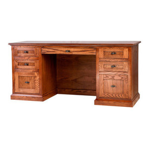 Modern Oak And Whitewash Writing Desk Farmhouse Desks And
