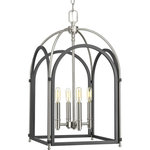 Progress Lighting - Westfall Collection 4-Light Foyer Pendant, Graphite - Westfall is a distinctive combination of arching elements that create a dramatic soaring frame. A dual-tone finish highlights the distinctive form and provides rich contrasting surround for a classic candelabra cluster. ��_��__��_��___��_��__��_��____��_��__��_��___��_��__��_��_____Metal fittings add a touch of elegance and dimension to further enhance the classic form.