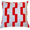 Indoor/Outdoor 18" Rhyme Modern Stripe Blue, Green,Red Throw Pillow Set Of 2