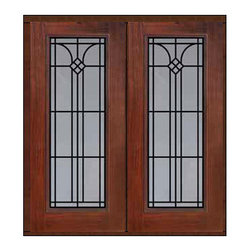 Prehung Entry Double Door 80 Fiberglass Cantania Full Lite GBG Glass - Front Doors