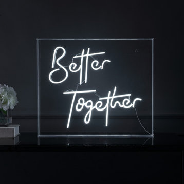 Better Together 23.63" X 20" Acrylic Box USB Operated LED Neon Light, White