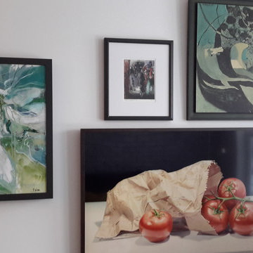 Artwork and TV display wall