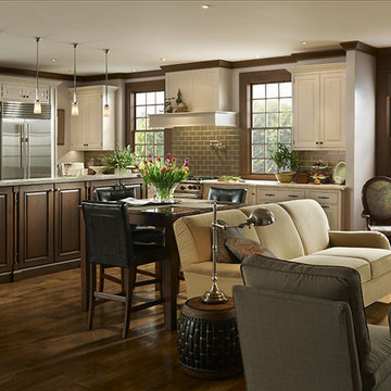 Large Traditional Kitchen and Formal Living Room