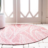 Unique Loom Rust Red Leaf Outdoor 4' Round Rug