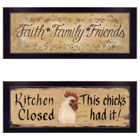 "Faith*Family*Friends and This Chick" 2-Piece Vignette by Gail Eads, Black Frame