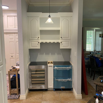 Custom Dry Bar Built-In Cabinetry with Bottle Drawer