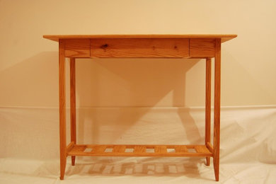 Shaker Oak Sofa Table/ Hall table with Drawer and Shelf