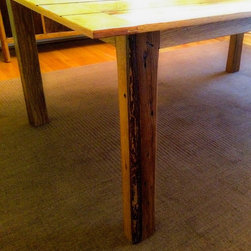 Dining Table Reclaimed Oak and Cherry with Ebony inlay. - Products