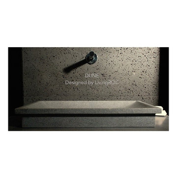 DUNE 23"x16" GRAY GRANITE BATHROOM VESSEL SINK
